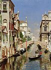 A Venetian Canal with the Scuola Grande di San Marco and Campo San Giovanni e Paolo, Venice by Rubens Santoro